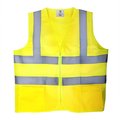 Tr Industrial Yellow Knitted Safety Vest, Size 4XL, 2Pocket W Zipper TR88030